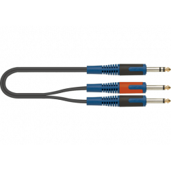 Quiklok RKSA100-5 - Câble audio RokSolid jack stéréo - 2 x jack mono 5 m