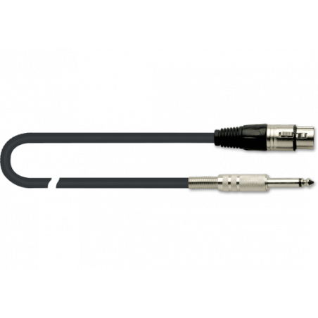 Quiklok MX777-5 - Câble microphone Strix XLR femelle - jack mono 5 m