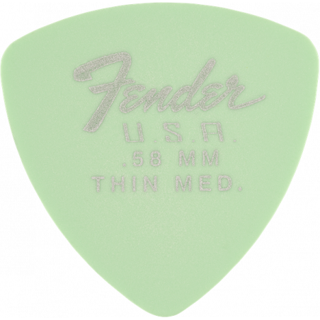 Fender Pack de 12 mediators 346 Dura-Tone Delrin 0,58 mm - Surf Green
