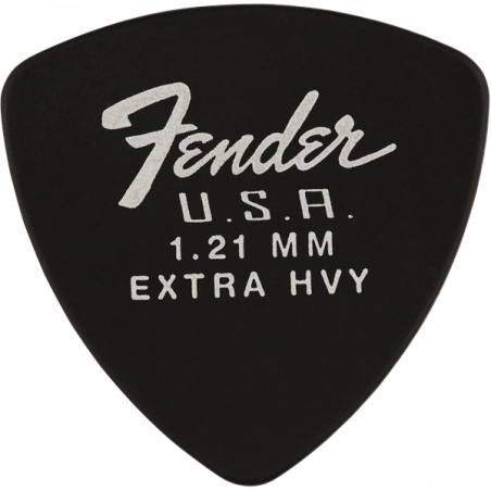 Fender Pack de 12 mediators 346 Dura-Tone Delrin 1,21 mm - Noir