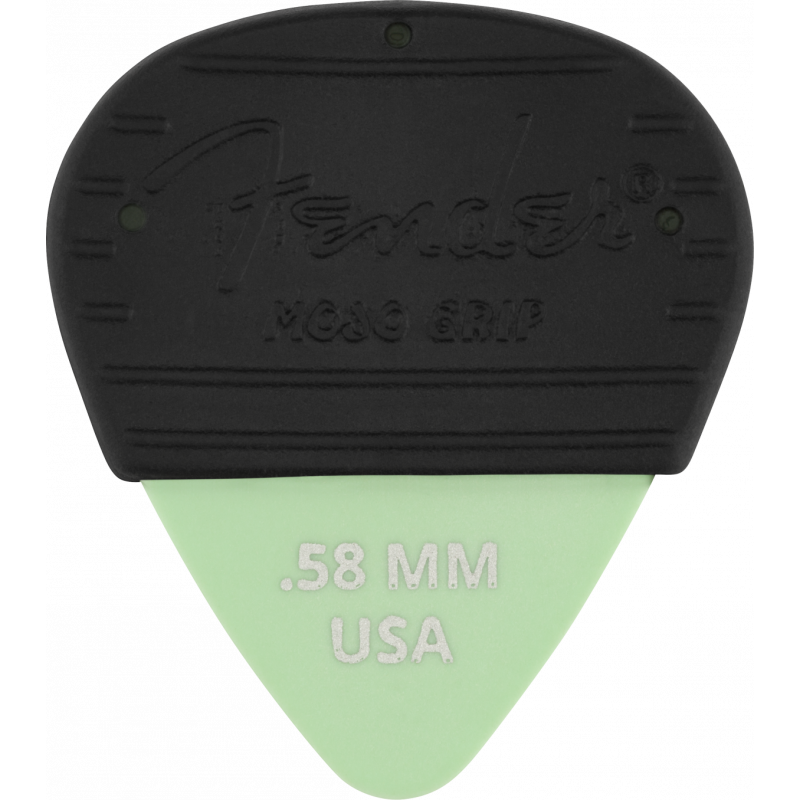 Fender 3 mediators Mojo Grip, Dura-Tone Delrin 0,58 mm - Surf Green
