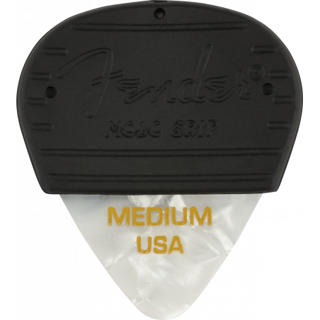 Fender 3 médiators Mojo Grip, Celluloid, medium - White Moto