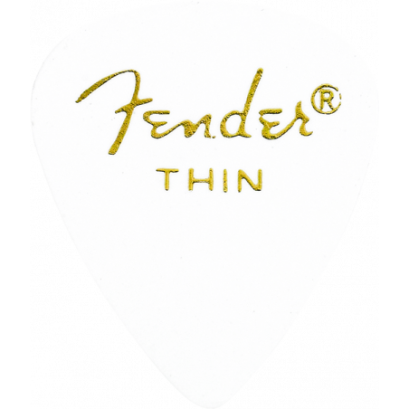 Fender Pack de 12 médiators 351 Premium Celluloid, fins - Blanc
