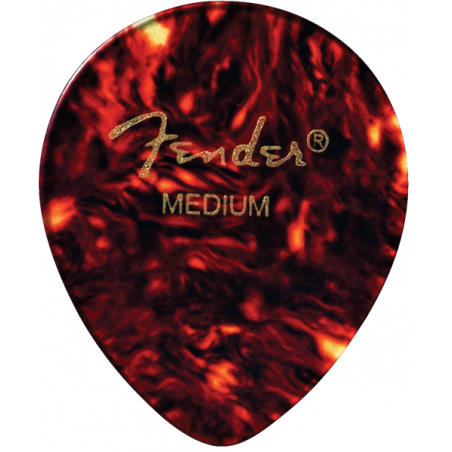 Fender Pack de 12 médiators 347 Classic Celluloid, durs - Tortoise Shell