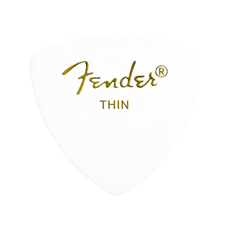 Fender Pack de 12 médiators 346 Classic Celluloid, fins - Blanc