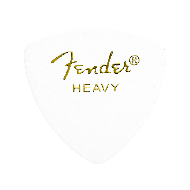 Fender Pack de 12 médiators 346 Classic Celluloid, durs - Blanc