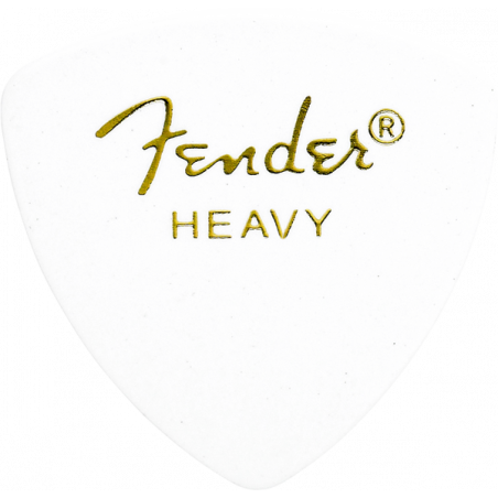 Fender Pack de 12 médiators 346 Classic Celluloid, durs - Blanc