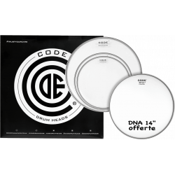 Code Drumheads TPDNACLRS - Pack peaux 12" 13" 16" transparentes Standard + DNA sablée 14"