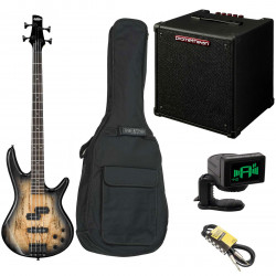 Pack guitare basse Ibanez GSR200SM-NGT + ampli Ibanez (+ housse + accordeur + câble)