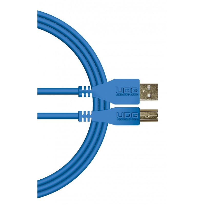 UDG U 95001 Lb - Câble UDG USB 2.0 A-B bleu Droit 1m