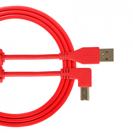 UDG U 95006 Rd - Câble UDG USB 2.0 a-b Rouge Coudé 3m