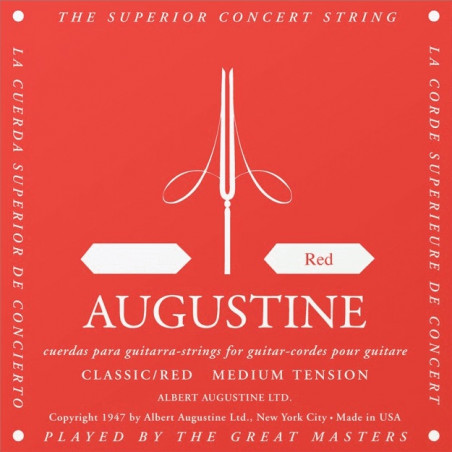 Corde de Si Augustine Rouge guitare classique -  tirant normal