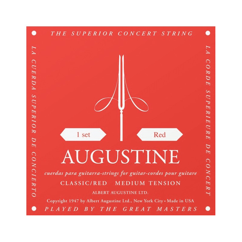 Jeu de cordes guitare classique - Augustine Standard Rouge Tirant normal