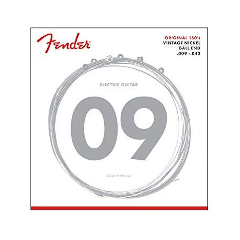 Fender 150L Pure Nickel - Jeu de cordes guitare électrique Fender 150L Pure Nickel - Jeu de cordes guitare électrique