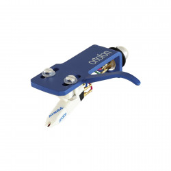 Ortofon Om Scratch White On Sh-4 Blue - Cellule DJ Scratch format OM montée sur porte cellule