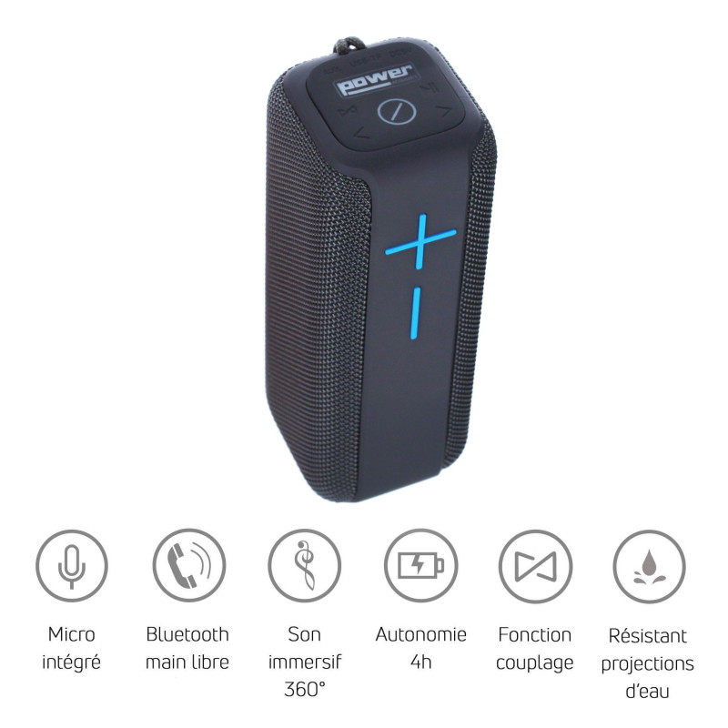 Power Acoustics Getone 40 Grey - Enceinte Nomade Bluetooth Compacte - Gris
