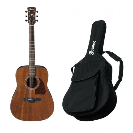 Pack Ibanez AW54-OPN - Open Pore Natural - Guitare acoustique + Housse