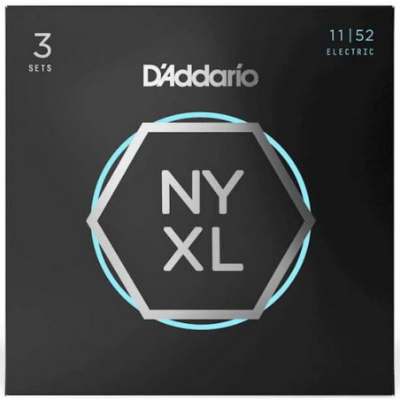 D'addario NYXL1152-3P - Pack de 3 jeux de cordes guitare électrique - 11-52
