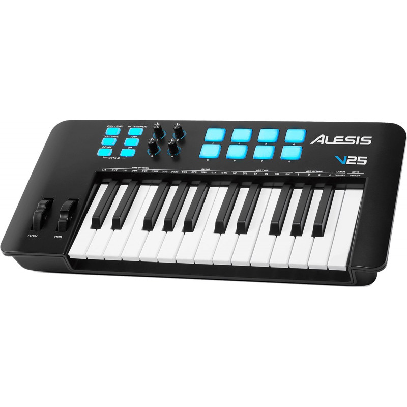 Alesis V25 MKII- Clavier maître MIDI 25 notes 8 pads