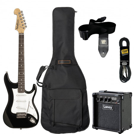 Pack guitare Électrique Washburn S1B noire - Guitare + housse + ampli