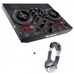 Pack Numark PARTYMIXLIVE - Contrôleur USB DJ 2 voies avec haut-parleurs + Casque