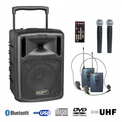 Power Acoustics Be 9610 Uhf Pt Abs - Sono portable CD MP3+USB+DIVX+2 micros main UHF+BODY PACK+bluetooth