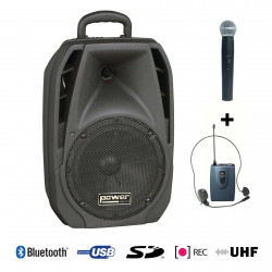 Power Acoustics Be 4400 Uhf Pt Mk2 - Sono Portable USB + SD CARD + 1 Micro Main UHF + 1 Body Pack Serre-tête + Bluetooth