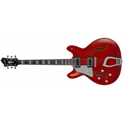 Hagstrom Super Viking Gaucher - Wild Cherry Transparent- Guitare électrique