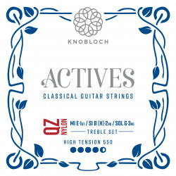 Knobloch 550AQZ Actives QZ Nylon Treble High Tension - 3 cordes aiguës guitare classique