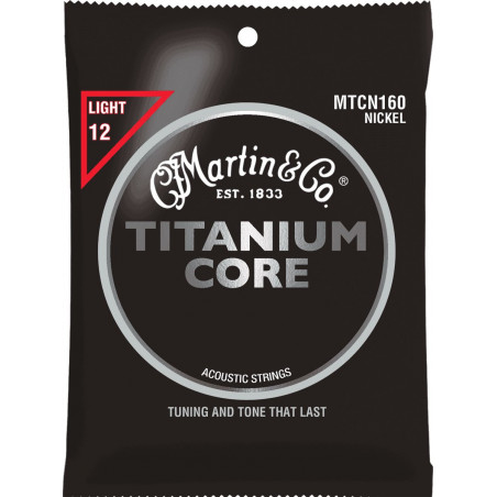 Martin MTCN160 - Jeu de cordes acoustiques Titanium Core - Light 12-55
