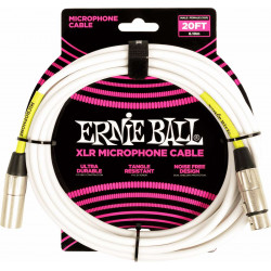 Ernie Ball 6389 - Câble microphone XLR/XLR blanc - 6m