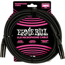 Ernie Ball 6391 - Câble microphone XLR/XLR noir - 4,5m