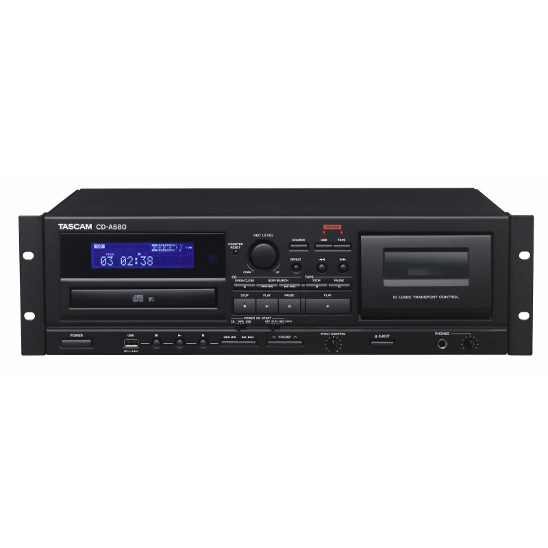 Tascam CD-A580 - Lecteur CD. Platine cassette. Enregistreur USB.