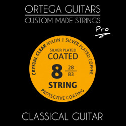 Ortega NYP8 - Jeu  guitare classique 8 cordes CUSTOM PRO tension normale.
