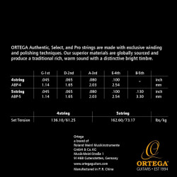 Ortega ABP-4 -  Jeu de 4 cordes  basse acoustique 45-100