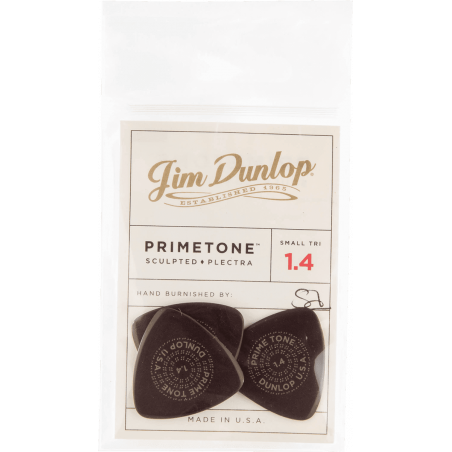 Dunlop 517P140 - Médiators Primetone Small Tri, smooth, Player's Pack de 3, 1.40 mm