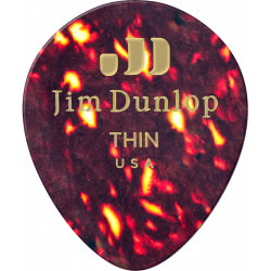 Dunlop 485R05TH - Médiator Genuine Celluloid Teardrop, à l'unité, shell, thin