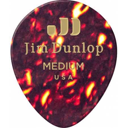 Dunlop 485R05MD - Médiator Genuine Celluloid Teardrop, à l'unité, shell, medium