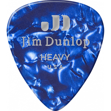 Dunlop 483R10H - Médiator Genuine Celluloid Classic, à l'unité, perloid blue, heavy