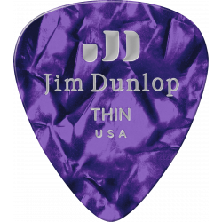Dunlop 483P13TH - Médiators Genuine Celluloid Classic, Pack de 12, purple, thin