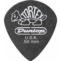 Dunlop 482R50 - Médiator Tortex Pitch Black Jazz, à l'unité, 0.50 mm