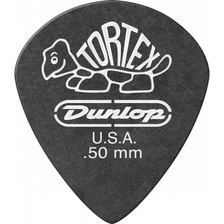Dunlop 482R50 - Médiator Tortex Pitch Black Jazz, à l'unité, 0.50 mm