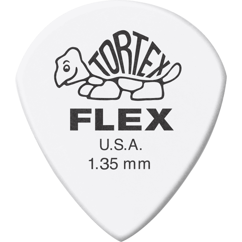 Dunlop 468R135 - Médiator Tortex Flex Jazz III, à l'unité, white, 1.35 mm