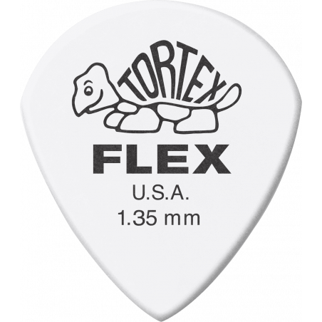 Dunlop 468P135 - Médiators Tortex Flex Jazz III, Player's Pack de 12, white, 1.35 mm