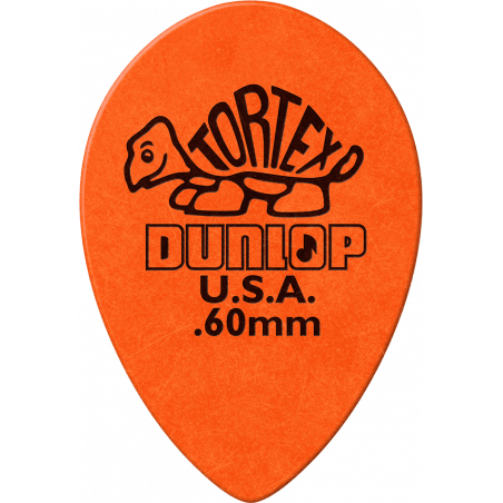 Dunlop 423R60 - Médiator Tortex Small Teardrop, à l'unité, orange, 0.60 mm
