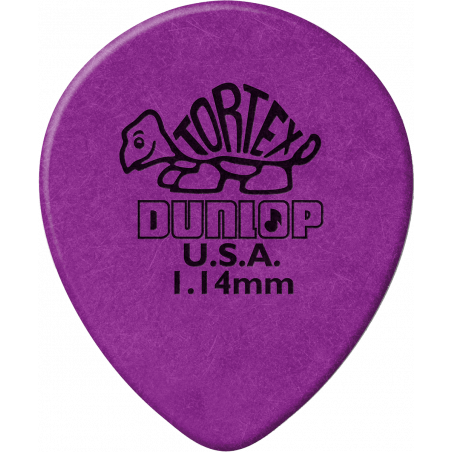 Dunlop 413R114 - Médiator Tortex Teardrop, à l'unité, purple, 1.14 mm