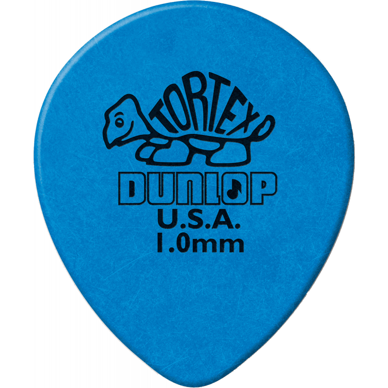 Dunlop 413R10 - Médiator Tortex Teardrop, à l'unité, blue, 1.00 mm