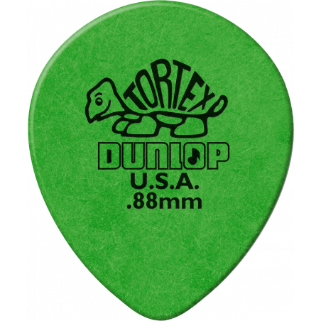 Dunlop 413R88 - Médiator Tortex Teardrop, à l'unité, green, 0.88 mm