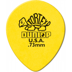 Dunlop 413R73 - Médiator Tortex Teardrop, à l'unité, yellow, 0.73 mm