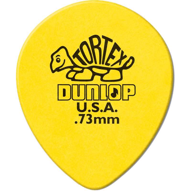Dunlop 413R73 - Médiator Tortex Teardrop, à l'unité, yellow, 0.73 mm